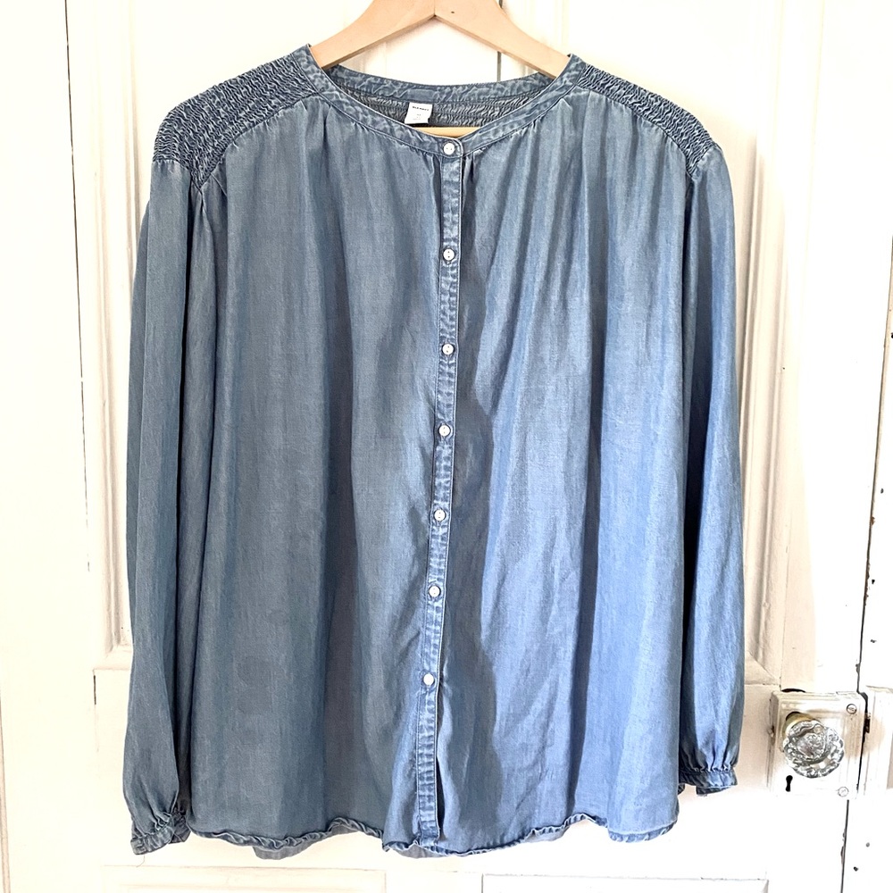 Light Blue Denim Old Navy Blouse